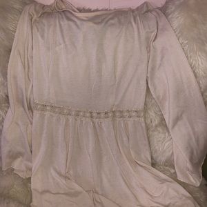 Cream dress with crochet detail